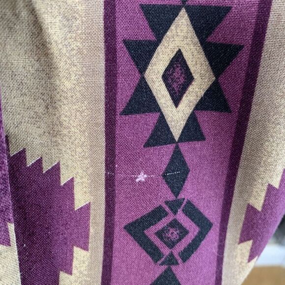 Vintage Roper Shirt Purple Tan Southwestern Oversized Striped Tribal Aztec Print - Picture 9 of 12